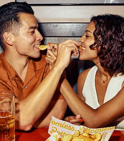 Couple enjoying Red Robin