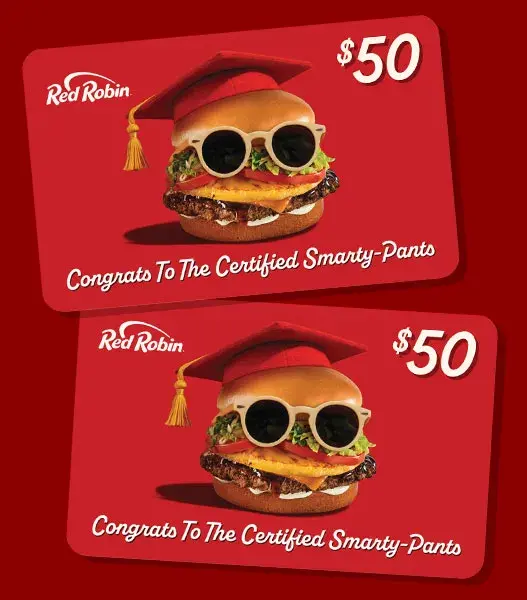 Graduation gift cards from Red Robin